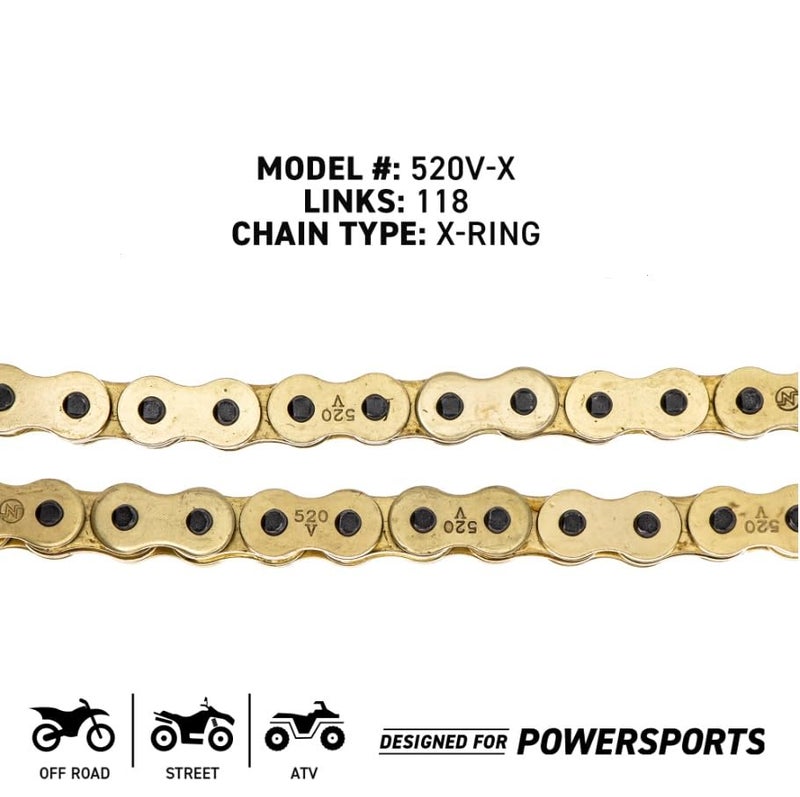 NICHE Gold 520 X-Ring Chain 118 Links with Connecting Master Link - Image 4